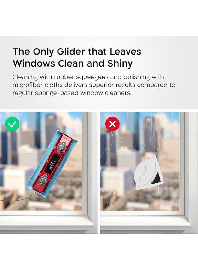 Magnetic Window Cleaner Tool | The Double-Sided Window Cleaner Tool Fits Windows 0.1"-0.4" Thick | Magnet Window Cleaner Magnetic Glass Cleaner - Image 4